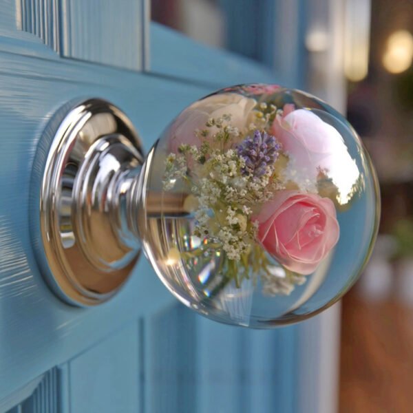 Epoxy Flower Doorknobs
