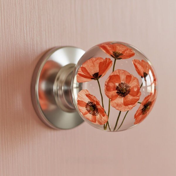 Epoxy Flower Doorknobs
