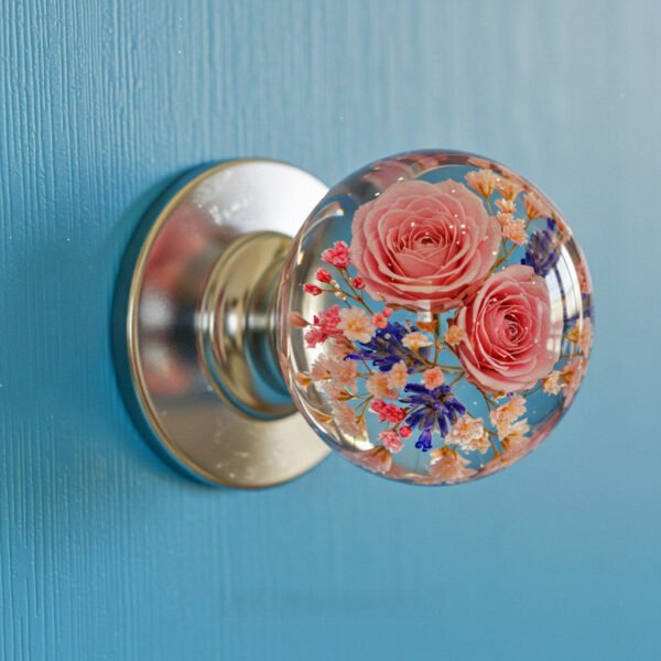 Epoxy Flower Doorknobs