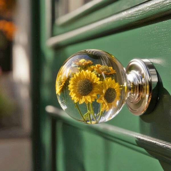 Epoxy Flower Doorknobs