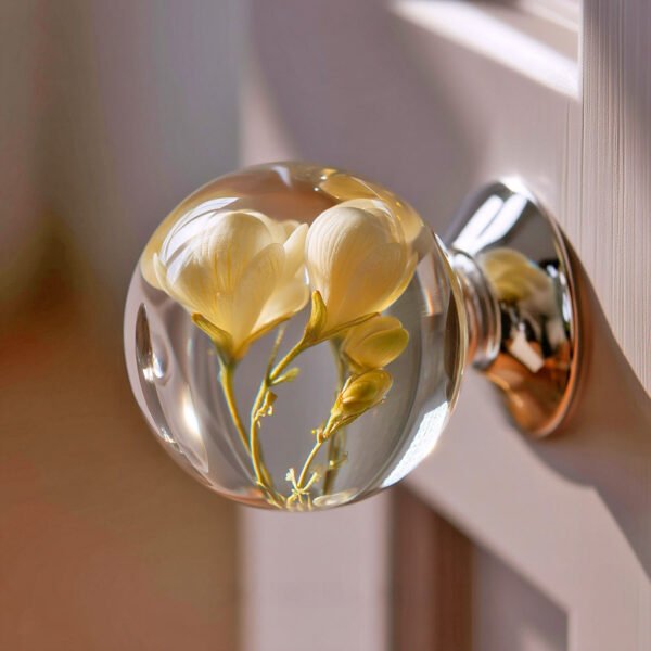 Epoxy Flower Doorknobs